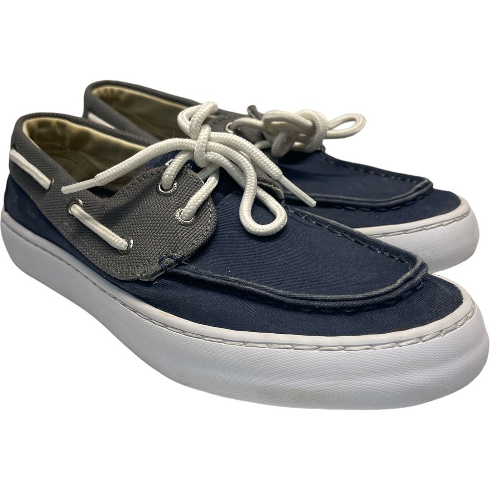 Sperry Top Sider Mens 8M Loafer Boat Style Blue Gray Lace Up Shoe